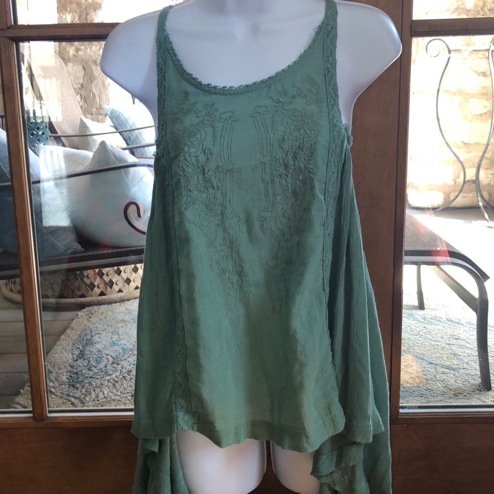 Green Summer Top From Free People Size LG🌸🤩